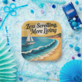 Assiettes En Carton Less Scrolling, More Living (Fête)