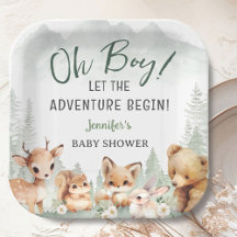 Let The Adventure Begin Boy Woodland Baby Shower