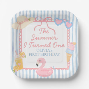 Assiettes En Carton L'été où j'ai eu un an Plage Premier Anniversaire