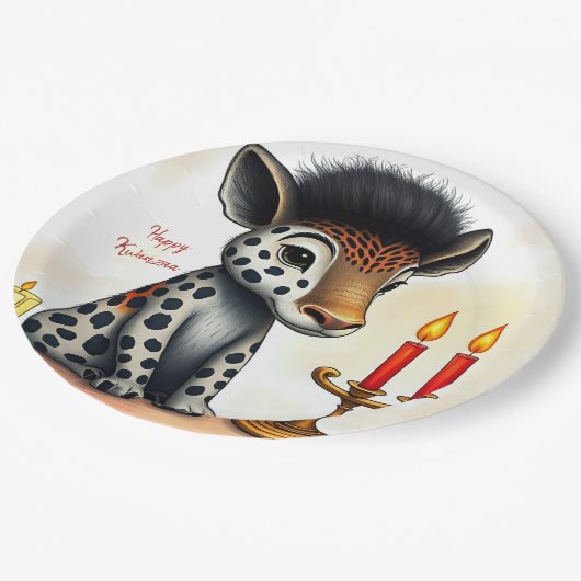 Assiettes En Carton L'ethnie africaine Kwanzaa les animaux sauvages dé (Angle)