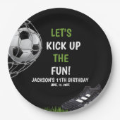 Assiettes En Carton Let's Kick up the fun!, Fun Soccer Birthday (Devant)