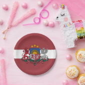 Assiettes En Carton Lettonie, Drapeau letton, anniversaire /sport (Fête)