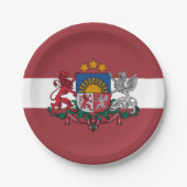 Assiettes En Carton Lettonie, Drapeau letton, anniversaire /sport (Devant)