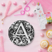 Assiettes En Carton Lettre A Monogramme Médiéval Art Nouveau (Fête)