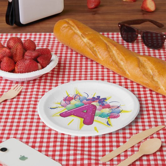 Assiettes En Carton Lettre A Plaques papier de célébration