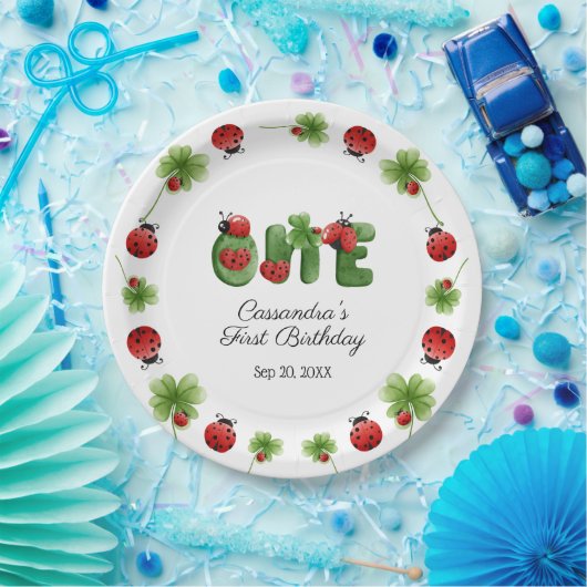 Assiettes En Carton LETTRE alphabet Ladybug Enfants 1er anniversaire B (Fête)