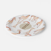 Assiettes En Carton LETTRE Baby shower Tan Giraffes MONOGRAPHE INITIAL (Angle)