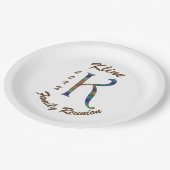 Assiettes En Carton Lettre colorée K Monogramme initial (Angle)