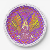 Assiettes En Carton Lettre colorée Plaques en papier logo (Devant)