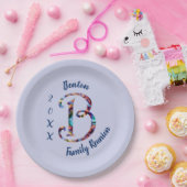 Assiettes En Carton Lettre Cravate rétro Reunon B Monogramme (Fête)