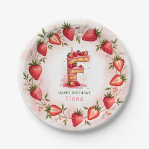 Assiettes En Carton LETTRE D'Assiette D'Anniversaire fraise F Cake Des