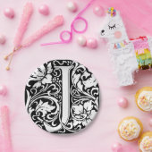 Assiettes En Carton Lettre J Monogramme médiéval Art Nouveau (Fête)