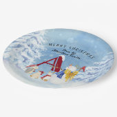 Assiettes En Carton Lettre monogramme A Joyeux Noël Angel Snowman (Angle)