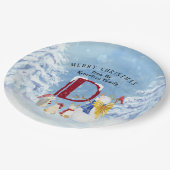 Assiettes En Carton Lettre monogramme D mignon Angel Snowman Noël (Angle)