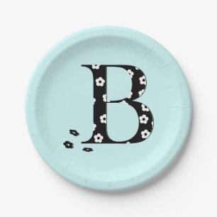 Assiettes En Carton LETTRE Motif Fleur B