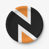 Assiettes En Carton Lettre orange Et Noire N Plaques Papier (Devant)