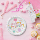Assiettes En Carton Lettre preppy Patch Plaques papier d'anniversaire (Fête)