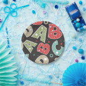 Assiettes En Carton Lettres Alphabet Silly A-B-C-D (Fête)