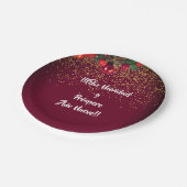 Assiettes En Carton Lettres de Parties scintillant moderne Noël Feliz (Angle)