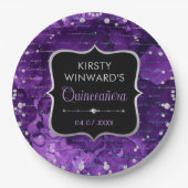 Assiettes En Carton Lettres de Parties scintillant pourpre et irlandai (Devant)