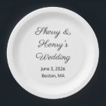 Assiettes En Carton Lettres douces Mariage blanc et noir<br><div class="desc">La beauté se retrouve dans les choses simples,  même dans les plaques de réception de mariage. Apportez de la beauté à vos tables avec ces assiettes. Personnalisable . Par Sharon Lee Hudson.</div>