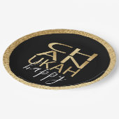 Assiettes En Carton Lettres or joyeuses Hanoukka (Angle)