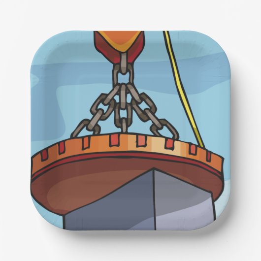 Assiettes En Carton Levage de grue (Recto)