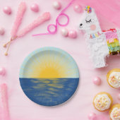 Assiettes En Carton Lever de soleil sur l'océan Nouveaux débuts (Fête)