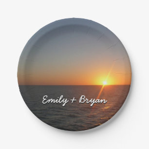 Assiettes En Carton Lever du soleil à Sea III Océan Horizon