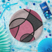 Assiettes En Carton Lever rose, abstrait (Fête)