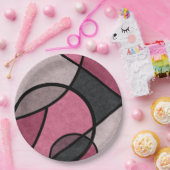 Assiettes En Carton Lever rose, abstrait (Fête)