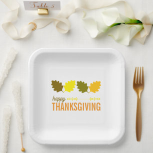 Assiettes En Carton Leviers d'automne de Thanksgiving