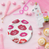 Assiettes En Carton Lèvres baisables (Lèvres baissantes, Rouge et Roug (Fête)