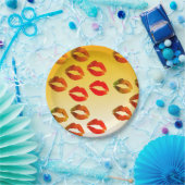 Assiettes En Carton Lèvres Plaques de papier personnalisées 7 po (Fête)