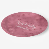 Assiettes En Carton Lèvres rose Glitzy (Angle)