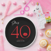 Assiettes En Carton Lèvres rouges minimales modernes Elle a quarante a (Fête)