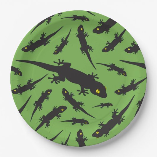 Assiettes En Carton Lézard Leapide Reptile Green Gecko (Devant)