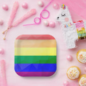 Assiettes En Carton LGBT drapeau arc-en-ciel lignes motif de maillage (Fête)