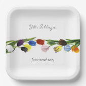 Assiettes En Carton LGBTQ plus Fleurs tulipes (Recto)