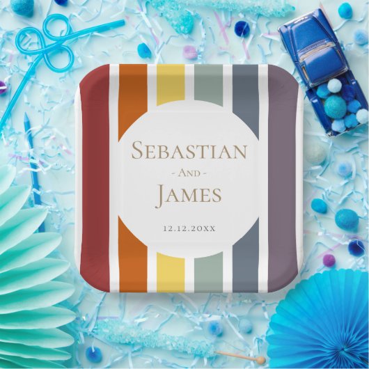 Assiettes En Carton LGBTQ Rainbow Gay Mariage (Fête)