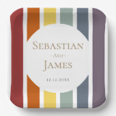 Assiettes En Carton LGBTQ Rainbow Gay Mariage (Recto)