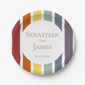 Assiettes En Carton LGBTQ Rainbow Gay Mariage (Devant)