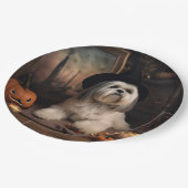 Assiettes En Carton Lhasa Apso Citrouille Halloween effrayant (Angle)