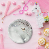 Assiettes En Carton L'hiver Frosty Tree Chickadee Bird art (Fête)