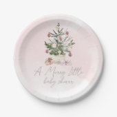 Assiettes En Carton L'hiver rose Un joyeux petit baby shower (Devant)