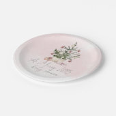 Assiettes En Carton L'hiver rose Un joyeux petit baby shower (Angle)