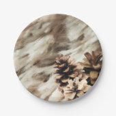 Assiettes En Carton L'hiver veut des vacances chaudes et rustiques Pin (Devant)