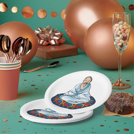 Assiettes En Carton L'Homme Religieux Méditant Des Plaques De Papier