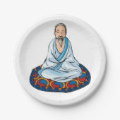 Assiettes En Carton L'Homme Religieux Méditant Des Plaques De Papier (Devant)