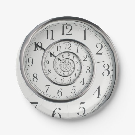 Assiettes En Carton L'horloge originale d'abrégé sur temps (Devant)